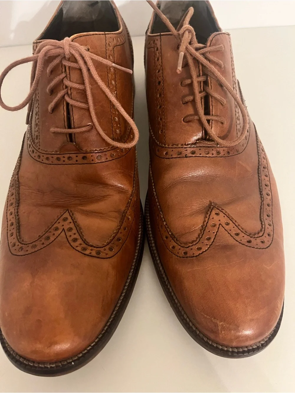 Cole Haan C12210 Leather Wingtip Oxfords Brown 11.5/12 Mismatched Read